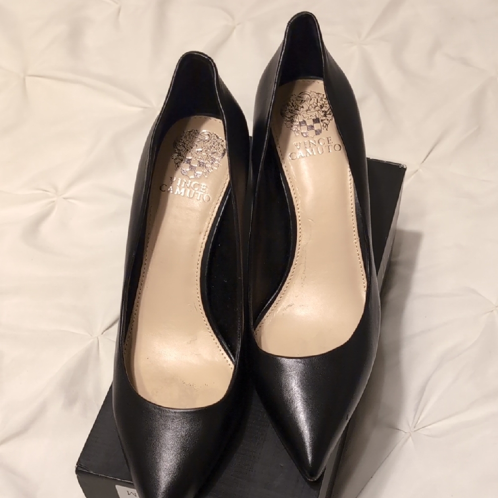 Vince Camuto Black Leather Heels